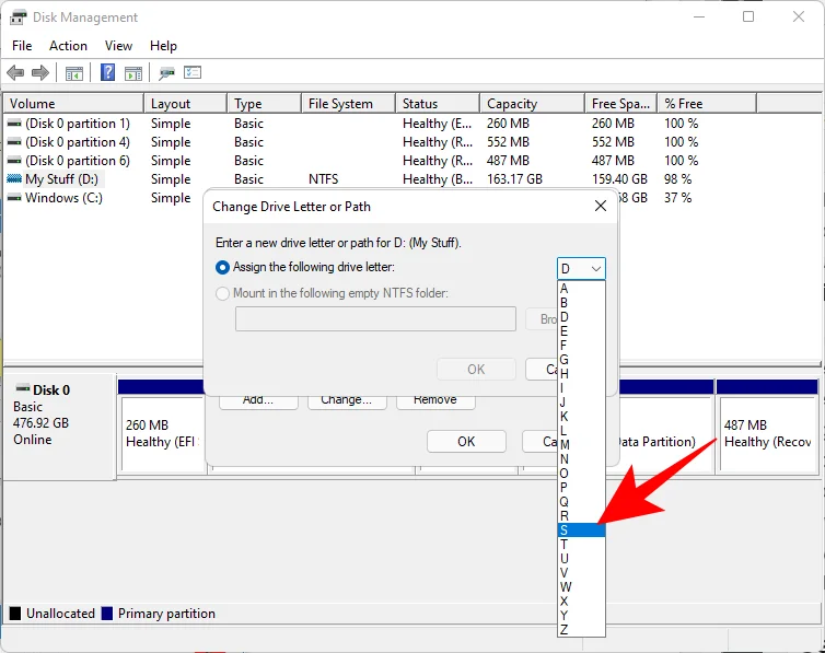 Kako spremeniti črko pogona v sistemu Windows 11