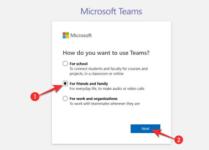 Ingyenes videohívások kezdeményezése a Microsoft Teamsben családtagjainak és barátainak