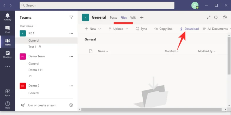 Kje je lokacija za snemanje in prenos datotek Microsoft Teams
