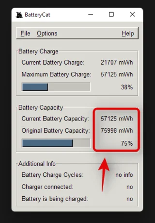 Jak zkontrolovat stav baterie Windows 11