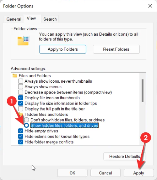 Kako prikazati skrite datoteke v sistemu Windows 11