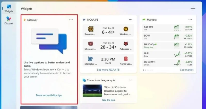 Build 26220.7523 (KB5072043) til Windows 11 erstatter Search med Copilot og bringer Taskbar Agents (Dev, Beta)