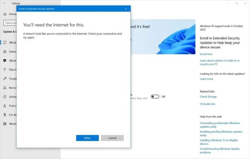 Kaip ištaisyti trūkstamą išplėstinių saugos naujinimų registracijos parinktį sistemoje „Windows 10“ prieš pasibaigiant palaikymui