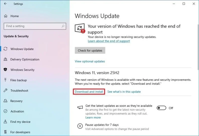 Kaip atnaujinti „Windows 10“ į „Windows 11 25H2“