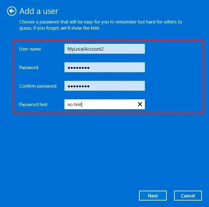 Kaip sukurti vietinę paskyrą sistemoje „Windows 11“
