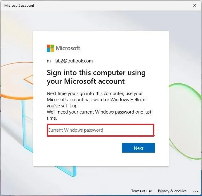 Kaip susieti vietinę paskyrą su „Microsoft“ paskyra sistemoje „Windows 11“