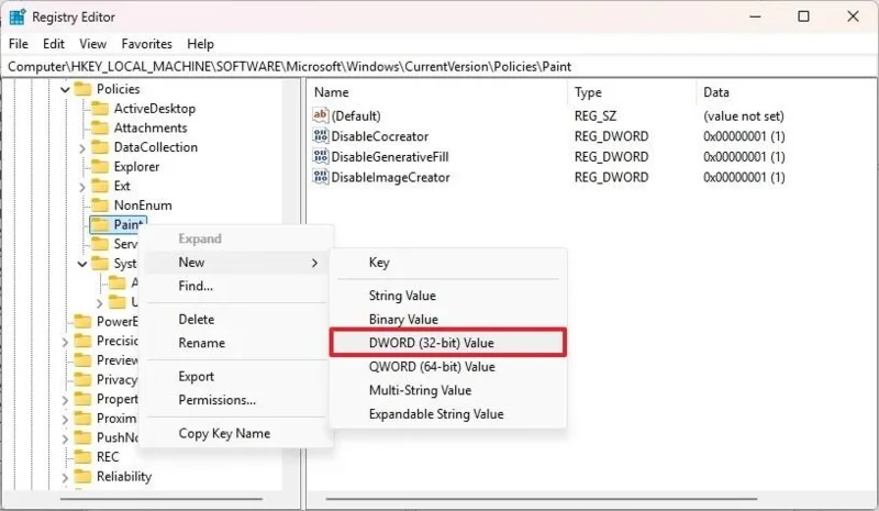 Як вимкнути функції штучного інтелекту в програмі Paint у Windows 11