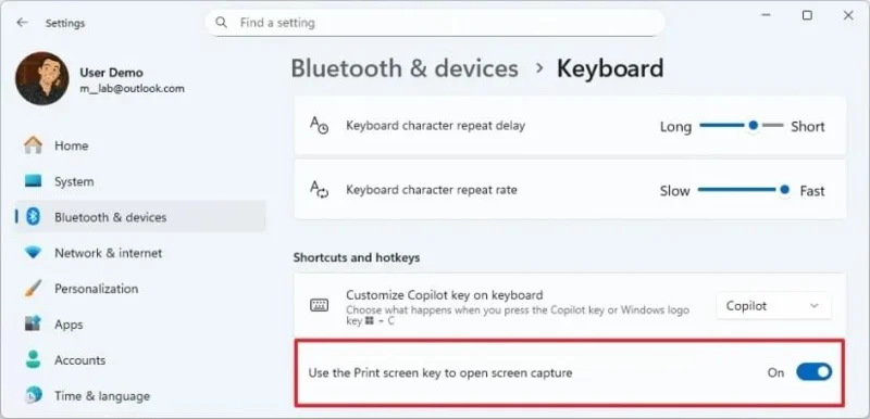 Kaip įjungti (arba išjungti) „Snipping Tool“ spausdinimo ekrano klavišą sistemoje „Windows 11“