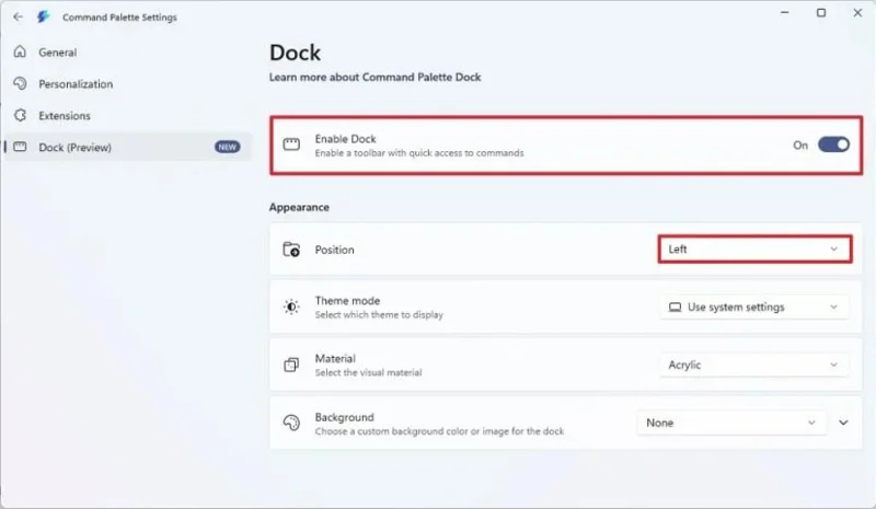 „PowerToys“ prideda „Command Palette Dock“ su viršutine ir šonine padėtimi, skirta „Windows 11“