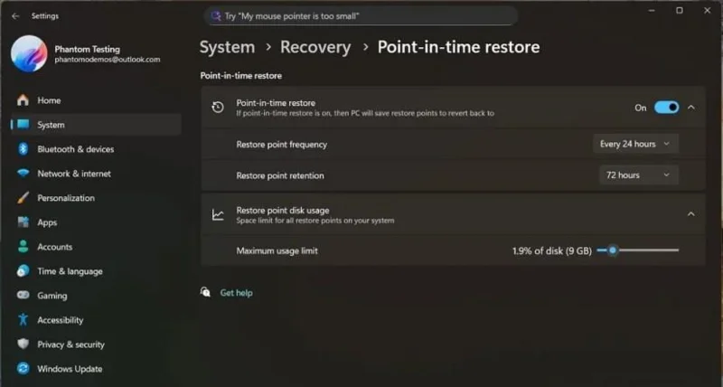 Збірка 26220.7271 (KB5070307) для Windows 11 25H2 додає Xbox FSE, відновлення в певний момент часу та оновлення Провідника файлів (розробник, бета-версія)