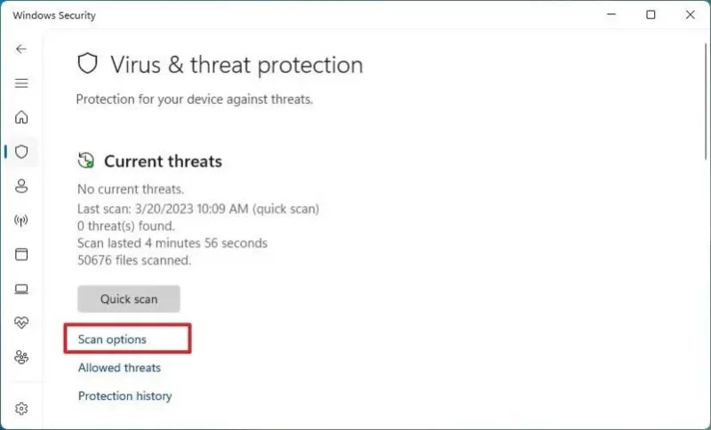 Kaip atlikti neprisijungus pasiekiamą virusų nuskaitymą naudojant „Microsoft Defender“ sistemoje „Windows 11“