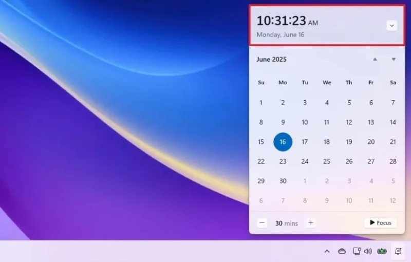 Kaip rodyti laiką pranešimų centre sistemoje „Windows 11“