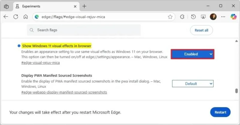 Kako omogućiti efekt tinjca u Microsoft Edgeu u 2026.