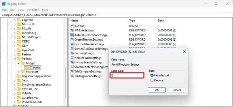 Kaip visam laikui išjungti visas „Google Chrome“ dirbtinio intelekto funkcijas naudojant registrą sistemoje „Windows 11“ (tai veikia)