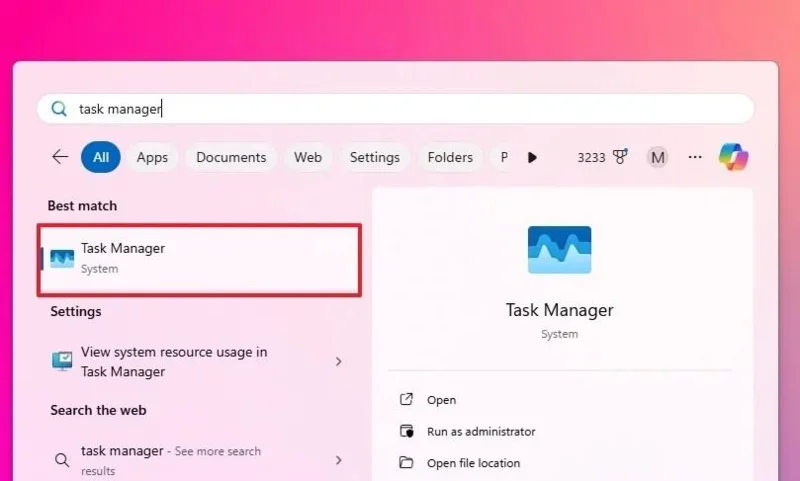 Як відкрити диспетчер завдань у Windows 11