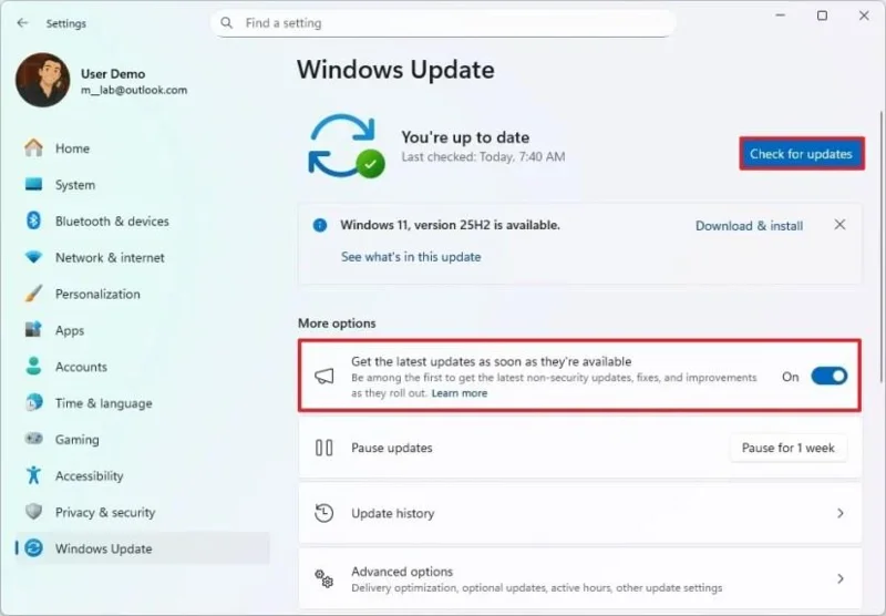 Atnaujinkite nepalaikomus (visą parą) kompiuterius į „Windows 11 25H2“ be pakartotinio diegimo ar papildomų įrankių