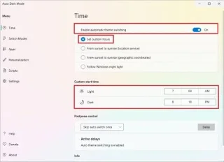 Sådan skifter du automatisk mellem lys og mørk tilstand i Windows 11