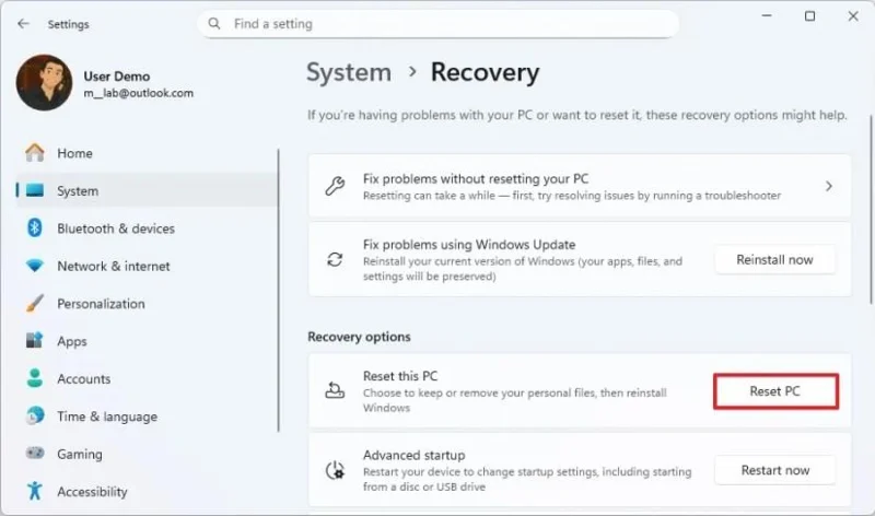 Kaip iš naujo įdiegti „Windows 11“ neprarandant failų