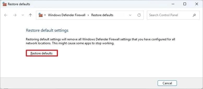 A Defender tűzfal beállításainak visszaállítása Windows 11 rendszeren A Defender tűzfal beállításainak visszaállítása Windows 11 rendszeren