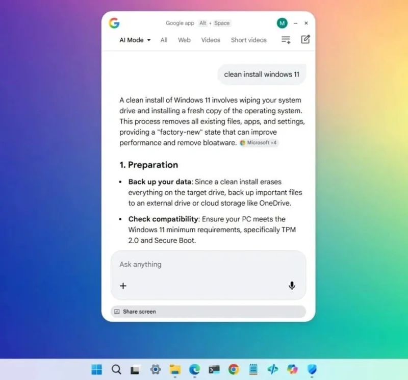 Як встановити новий десктопний додаток Google для Windows 11 з інтеграцією Gemini AI та пошуку файлів