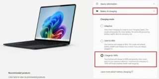 Hogyan lehet a Surface akkumulátorának töltöttségét 80 százalékra korlátozni Windows 11 rendszeren