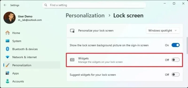 Kaip rodyti orus tik užrakinimo ekrane sistemoje „Windows 11“