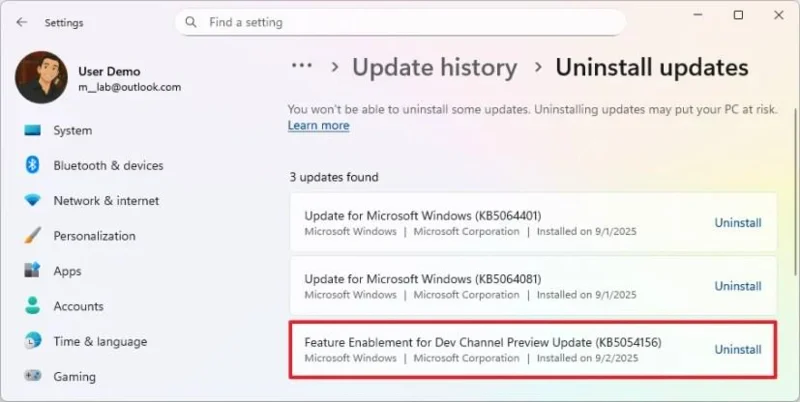 Kaip saugiai pašalinti „Windows 11 25H2“