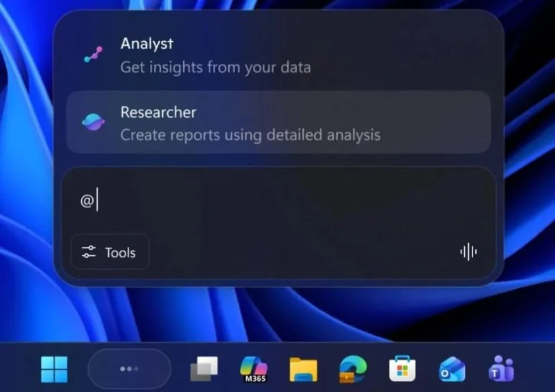 Build 26220.7523 (KB5072043) til Windows 11 erstatter Search med Copilot og bringer Taskbar Agents (Dev, Beta)
