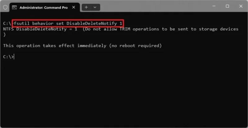 Kaip patikrinti, įjungti (arba išjungti) SSD diskų TRIM funkciją sistemoje „Windows 11“