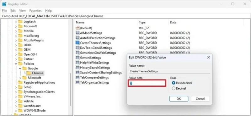 Kaip visam laikui išjungti visas „Google Chrome“ dirbtinio intelekto funkcijas naudojant registrą sistemoje „Windows 11“ (tai veikia)