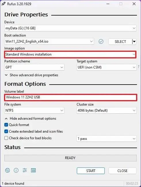 Как да използвате Rufus за създаване на стартиращ USB диск с Windows 11 22H2