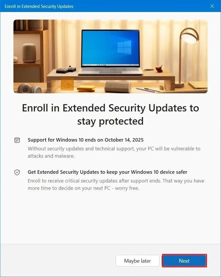 Kaip užsiregistruoti norint gauti nemokamus išplėstinius saugos naujinimus (ESU) pasibaigus „Windows 10“ palaikymui