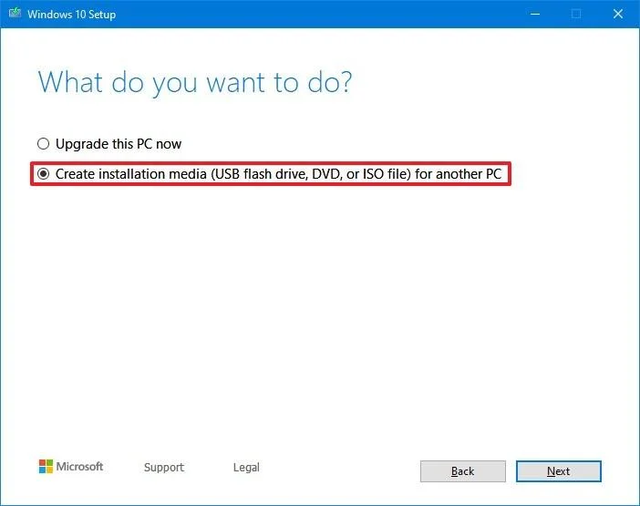 Kaip sukurti paleidžiamą „Windows 10“ USB diegimo laikmeną