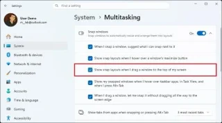Slik deaktiverer du dra-til-den-øverste-skjermen-snap-layouter i Windows 11