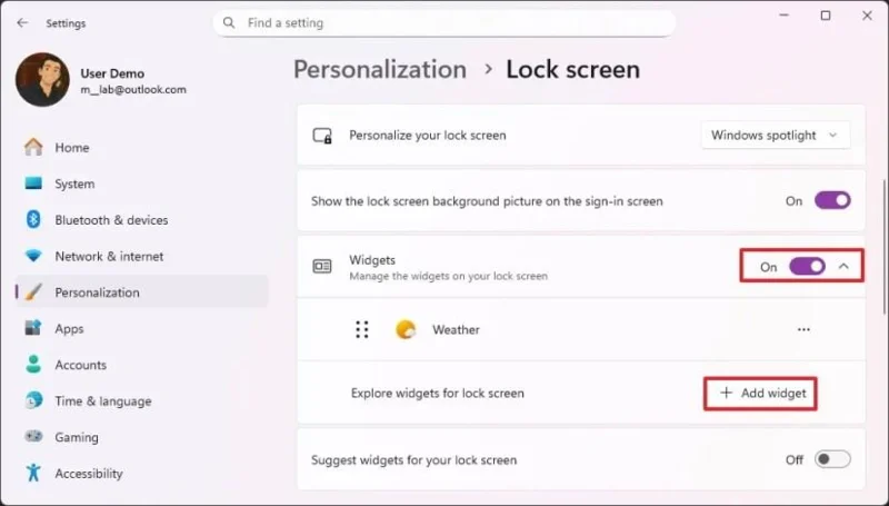 Kaip rodyti orus tik užrakinimo ekrane sistemoje „Windows 11“