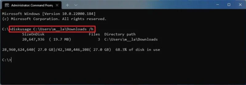 Kaip pamatyti, kas užima vietos diske sistemoje „Windows 11“