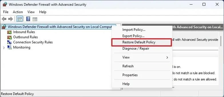A Defender tűzfal beállításainak visszaállítása Windows 11 rendszeren A Defender tűzfal beállításainak visszaállítása Windows 11 rendszeren