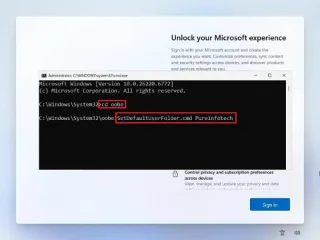 Käyttäjäkansion nimen asettaminen OOBE-kokeilun aikana Windows 11:ssä