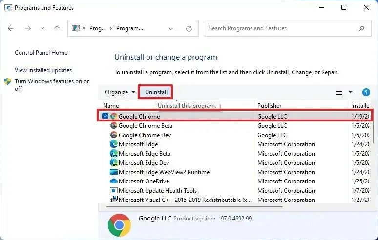 Kaip pašalinti programas sistemoje „Windows 11“
