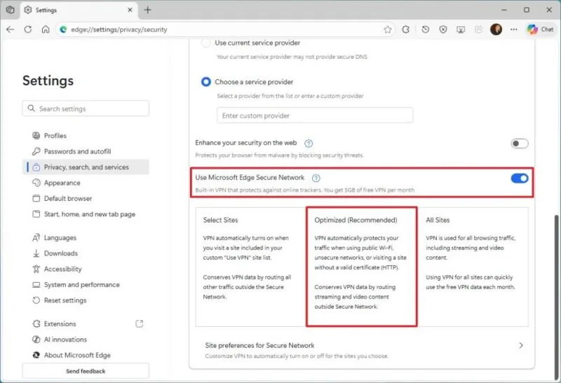 Hur man aktiverar gratis VPN på Microsoft Edge
