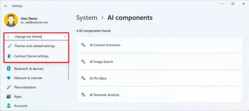 „Windows 11“ nustatymų programoje prideda dirbtinio intelekto agentą, kuris gali pakeisti jūsų parinktis