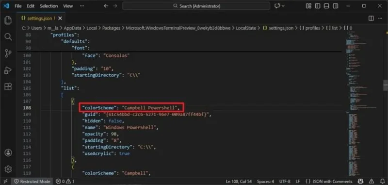 Kaip atkurti klasikinę mėlyną „PowerShell“ „Windows“ terminale sistemoje „Windows 11“