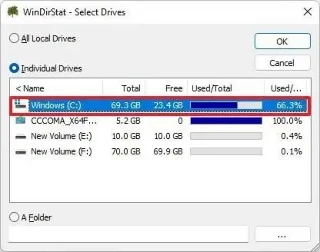 Kaip pamatyti, kas užima vietos diske sistemoje „Windows 11“