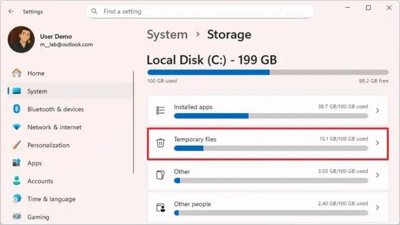 Kaip atlaisvinti vietos saugykloje sistemoje „Windows 11“