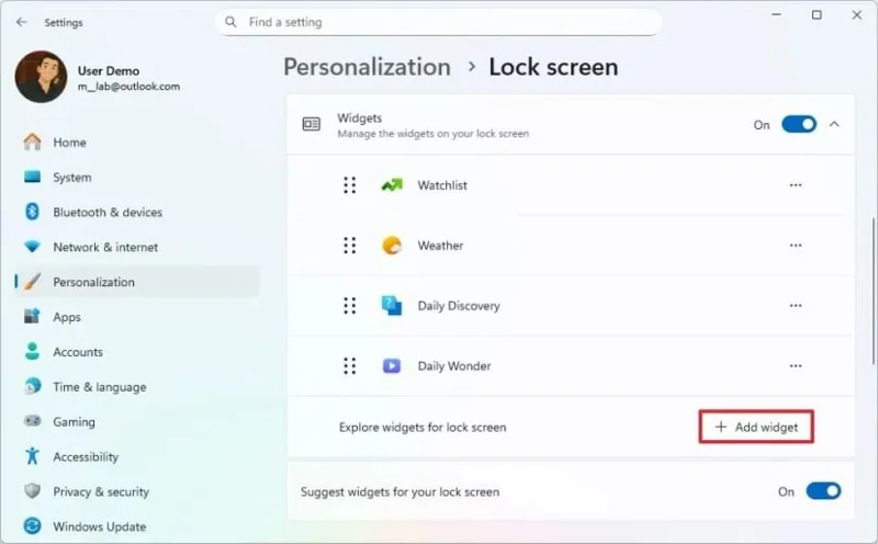 Kaip pakeisti arba išjungti užrakinimo ekrano valdiklius sistemoje „Windows 11“