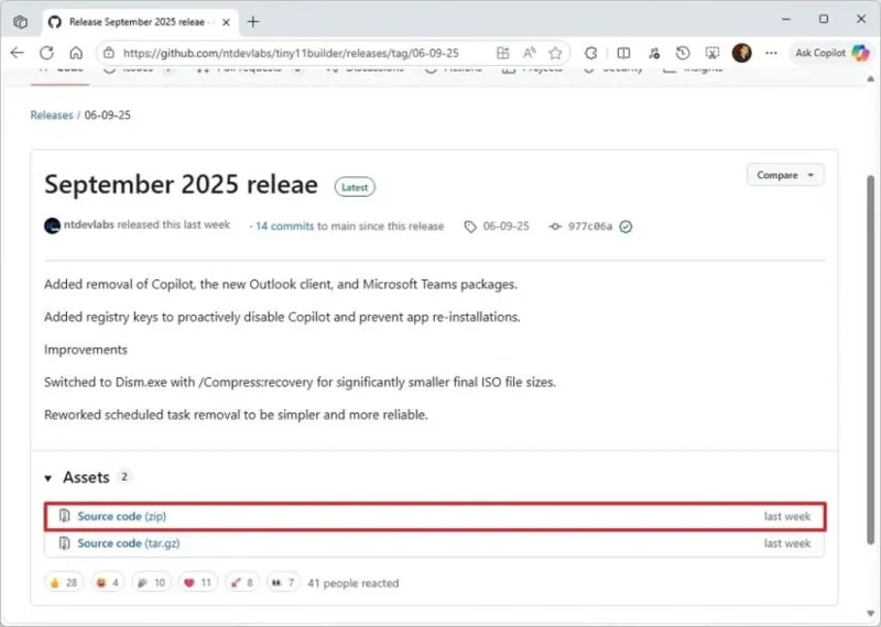 Kaip atsisiųsti „Tiny11 ISO“, skirtą „Windows 11 25H2“