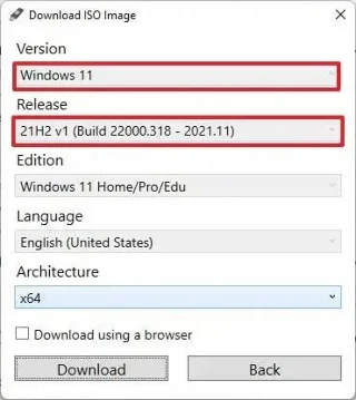 Як завантажити ISO-образ Windows 11 21H2 після випусків 22H2