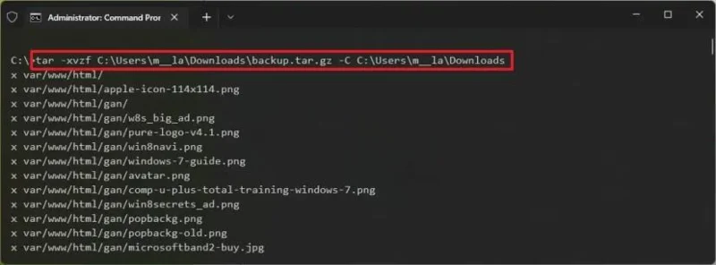 Slik pakker du ut .tar.gz-filer i Windows 11