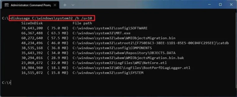 Kaip pamatyti, kas užima vietos diske sistemoje „Windows 11“