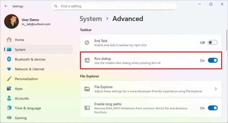 Hogyan engedélyezhető az új Futtatás párbeszédpanel-kialakítás Windows 11 rendszeren Hogyan engedélyezhető az új Futtatás párbeszédpanel-kialakítás Windows 11 rendszeren